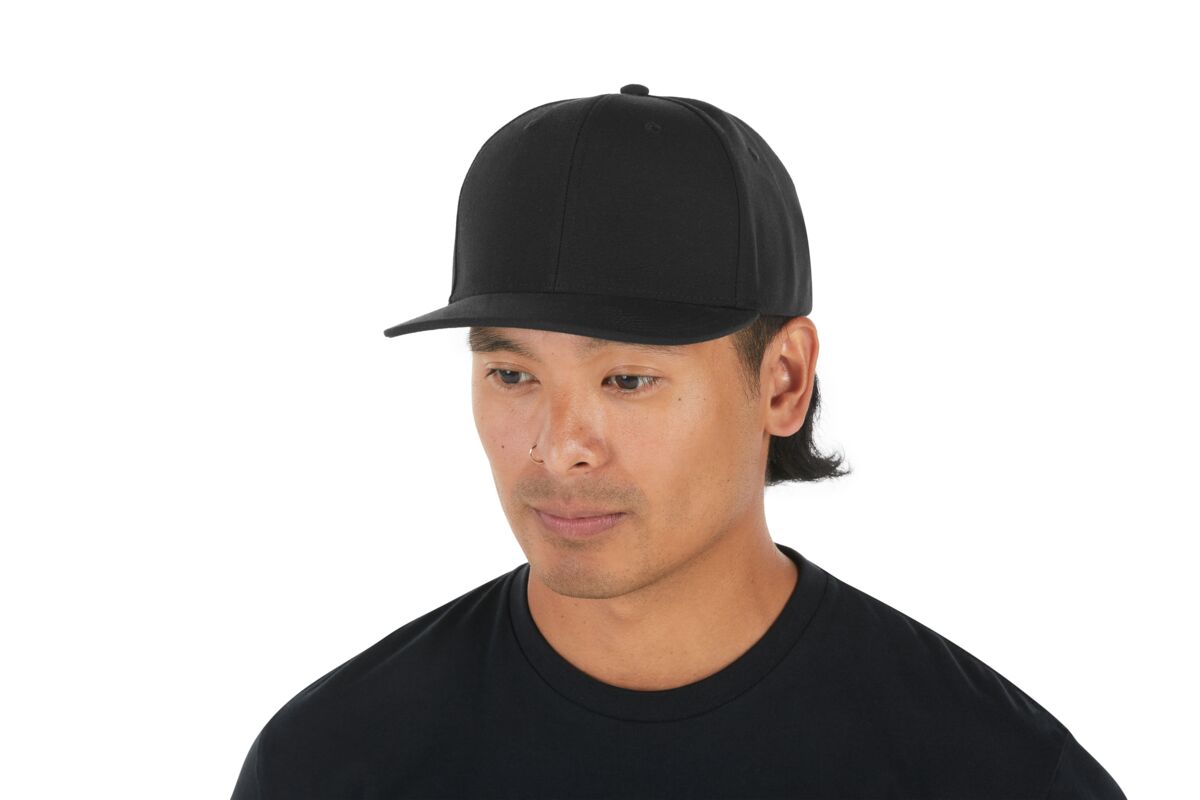 recycled-poly-classic-6-panel-hat-o9 WebPDP-HAT001002_Recycled_Poly_Classic_6Panel_Hat_Black_Studio_Harper_Studios_0723_Side_2__HAT001002OS.jpg