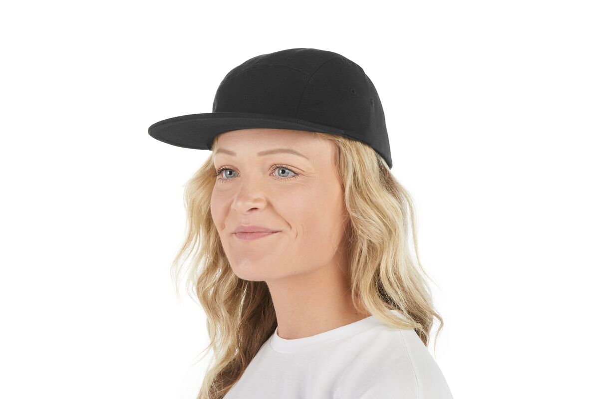 recycled-poly-flat-brim-5-panel-hat-c6 WebPDP-HAT003002_Recycled_Poly_Flat_Brim_5Panel_Hat_Black_Studio_Harper_Studios_0723_Front_2__HAT003002OS.jpg